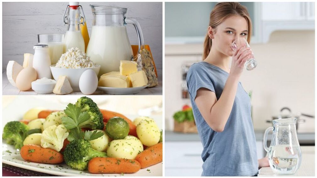 Dijeta za pogoršanje gihta - voda, mliječni proizvodi, kuhano povrće